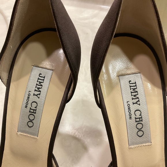 Jimmy Choo Bejeweled Brown Satin Pumps, Vintage, Excellent Condition, Sz 8.5/39 - Picture 6 of 16